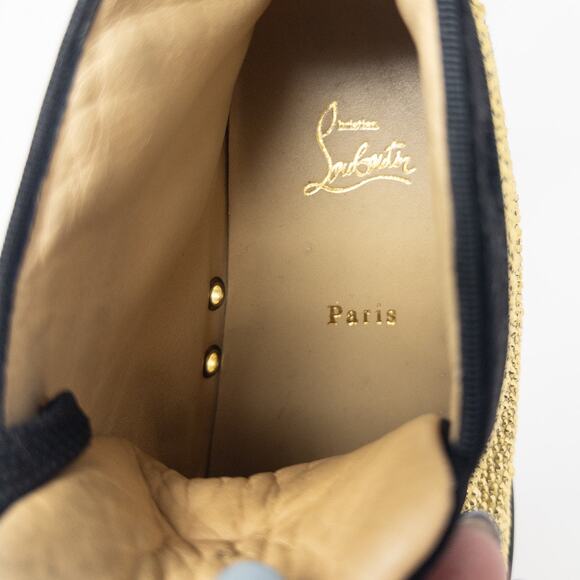 Christian Louboutin Louis Strass Gold & Black Crystal Sneakers Men’s EU 43 US 10 - Picture 3 of 9